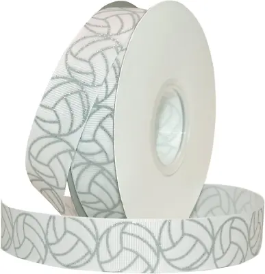 Morex Ribbon Glitter Volleyball Grosgrain 7/8-Inch By 25-Yard Silver • $28.38