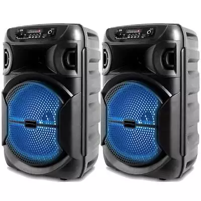 2 Set Technical Pro 8 Inch Portable 1000 Watts Bluetooth Speaker W/ Woofer And • $108.90