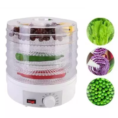 Food Dehydrator 5 Tray Shelf Dryer Machine Fruit Preserver Beef Jerky 350W UK • £19.89