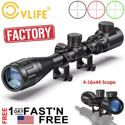 Second Focal Plane Rifle Scope 4-16X44AO SFP Hunting Scope Optical Sight + Mount • $41.39