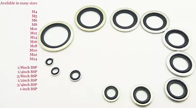 M8 DOWTY SEALS / BONDED RUBBER WASHERSMetric BSP SIZES Self Centring Nitrile • £4.99