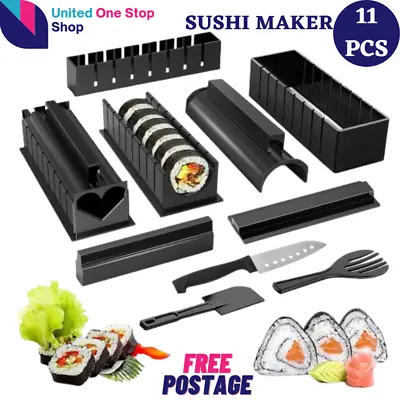 £10.49 • Buy 11Pcs Sushi Maker Set Rice Roll Mold Kitchen Making Tool Beginners Kit Home DIY