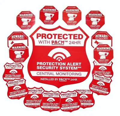 Security Sign Decal 9  With Security Sticker Alarm Camera Dog Mix See Store • $9
