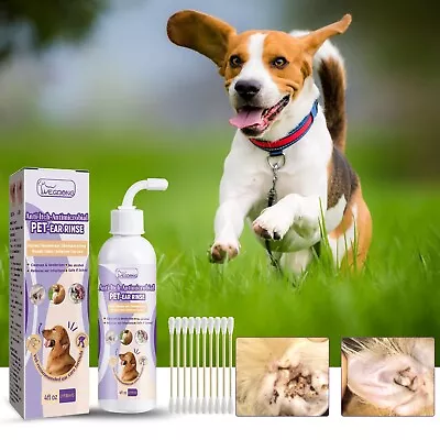 Ear Cleaner Pet Ear Drops For Infections Ear Mites And Ear Wax Itching 118ml • £8.08