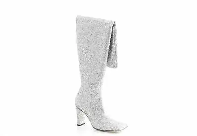 $189.99 • Buy STAUD Women's Glitter Silver Thigh High Boots