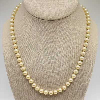 Vintage Beaded Necklace White Faux Pearl Single Strand Costume Jewelry 28  • $4.98