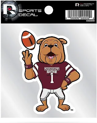 Mississippi State Bulldogs MASCOT 4x4 Decal Clear Backing Sticker University • $8.79