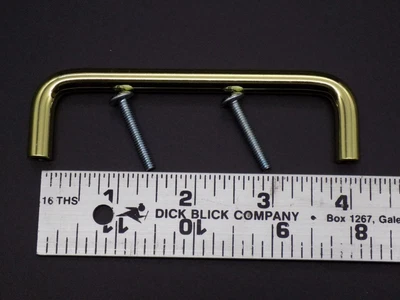 $7.95 • Buy Lot Of 4 Polished Brass Modern Drawer Pulls 4  Centers 5/16  Round With Screws