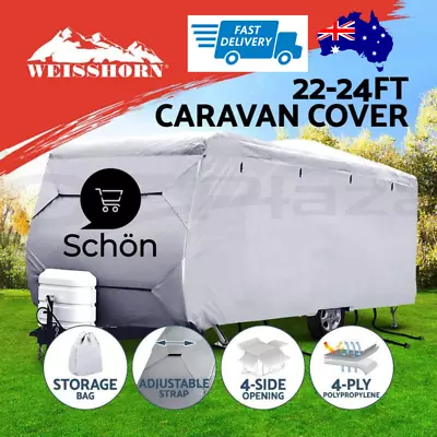 Weisshorn 22-24ft Caravan Cover Campervan 4 Layer Heavy Duty UV Carry Bag Covers • $192.08