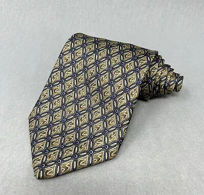 Vintage St Michael From Marks & Spencer Silk Light Brown And Blue Patterned Tie • $5.93