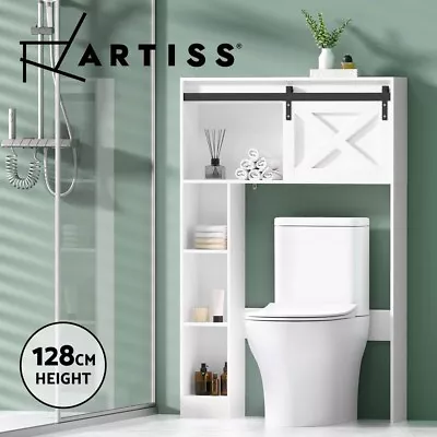 Artiss Bathroom Cabinet Over The Toilet Storage Organiser Laundry Shelf 128cm • $66.95