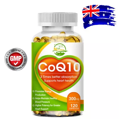 CoQ10 300mg High Absorption Vegan Capsules Q10 Coenzyme Supplement Support Heart • $20.87