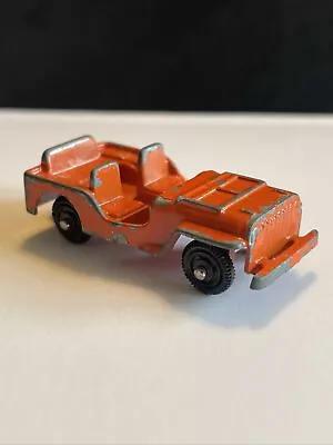 Vintage MARX Vintage Orange Jeep -Die Cast - 4x4 Jeep - RARE - NICE!!!! Photos!! • $24.99