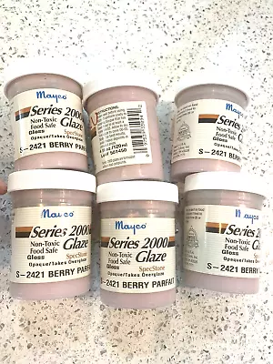 ( 6 )Mayco Series 2000 Ceramic Glazes  ~ Berry Parfait BOX 26 • $25