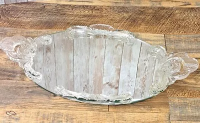 Vintage Shannon Crystal Mirrored Vanity Tray Oval 18.25  • $44.95