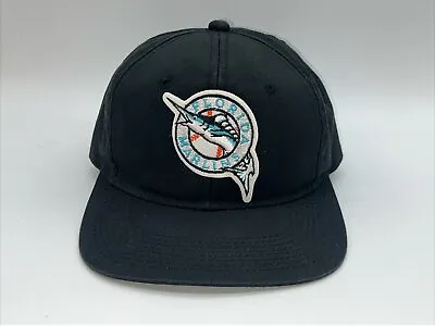 EUC Vintage Florida Marlins Sports Specialties Black Dome Snapback Hat Cap 90s • $79.99