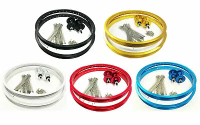 Front & Rear Araya Type7X Rims 20  DIY Wheel Kits Various Colours Old School BMX • $149