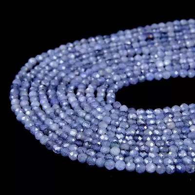 2MM Natural Tanzanite Gemstone Grd AAA Micro Faceted Round 15 Inch(80008847-P11) • $12.99