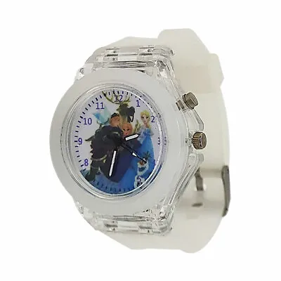 Frozen Elsa & Anna Light Up White Colour Changing Girls Kids Wrist Watch • £5.99