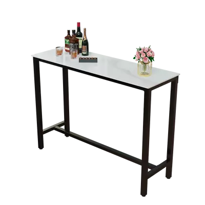 Bar Table For Gatherings Dates 48 Inch White Marble Top Coffee Table Black Metal • $164.91