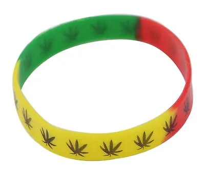 Cannabis Weed Rasta Unisex Silicone Wristband • £2.20