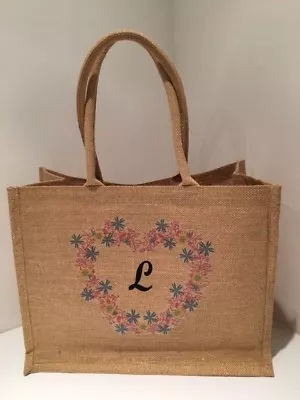 Personalised Shimmer Jute Bag Shopper Bag Beach Bag Shopping Bag Individual • £8.99