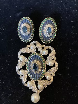 Vintage Joseph Mazer Brooch And Earrings • $120