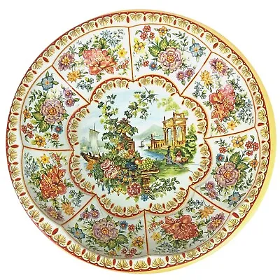 Vintage Daher Decorated Ware 10  Colorful Plate Bowl Made In England 1971 Tin • $16.99