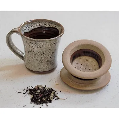 £16.99 • Buy Chai Cup And Strainer Set With Lid, Stoneware, Ceramic, Tea Set, Mug, Rustic