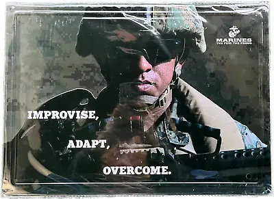 United States Marine Corps USMC Novelty Metal Wall Sign Improvise Adapt Overcome • $18.95