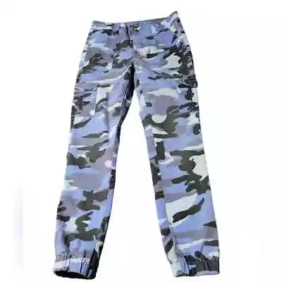 VIP Jeans Blue Camo Juniors Size 9/10 Cargo Pockets Jogger • $14