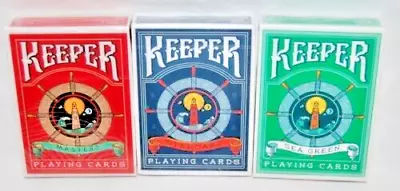 3 Deck Set Ellusionist RED MARKED V2 SEA GREEN BLUE Keeper Playing Cards • $30