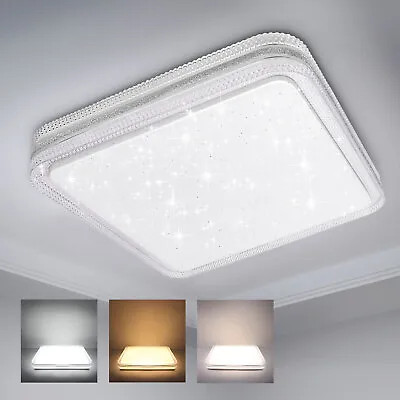 Modern Square LED Ceiling Light Panel Down Lamps Dimmable Bedroom Living Room • £11.99