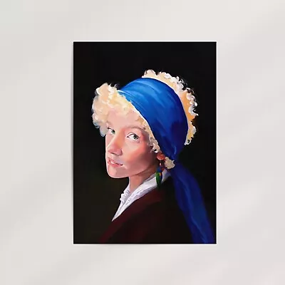 Girl With The Parrot Earring Art Print | Kath & Kim Aussie Fan Art | 20+ Sizes • $209.95