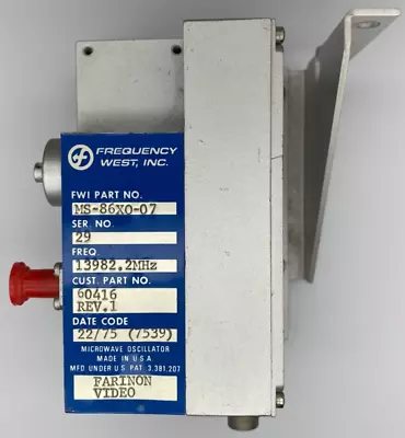 Frequency West MS-86XO-07 Microwave Oscillator 29 Farinon Video PH Lock Source • $70