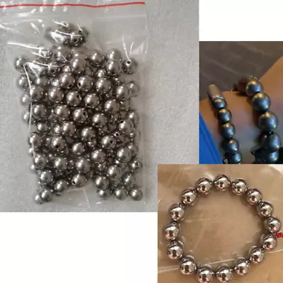 5pcs TA2 Titanium BeadS Ball With Hole For DIY Bracelet Necklace Buddha Beads • $5.80