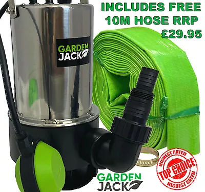£79.99 • Buy Heavy Duty Submersible Pump 1100W With 10M Hose For Clean Or Dirty Flood Water 