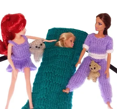 £2.99 • Buy KNITTING PATTERN 218: Barbie, 11/12  Doll. Sleepover Party + Teddy, Sleeping Bag
