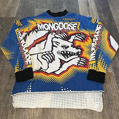 Answer Racing Mongoose Jersey VTG Bmx Medium Blue HTF Fox Motocross 90s • $174.95