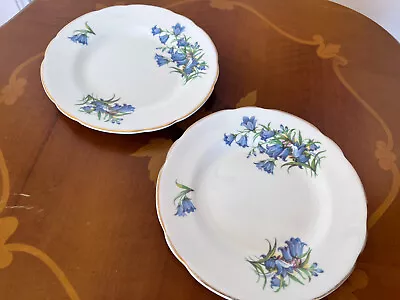 £4 • Buy Two Vintage Regency Bone China Tea Plates / Side / Bread Plates Harebell Design