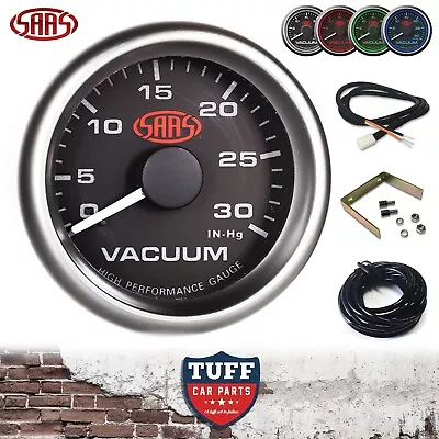 SAAS Vacuum Gauge Black Face Dial 52mm Multi Colour + Sender & Fitting Kit New • $66