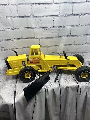 Vintage Mighty Tonka Metal Yellow Steel Road Grader Tractor XMB-975 • $94.99