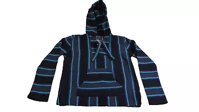 Senor Lopez Woven Mexican Baja Hoodie Surf Fishing Pullover Small • $20