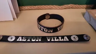 £3.99 • Buy Leather Football Bracelet Wristband Aston Villa