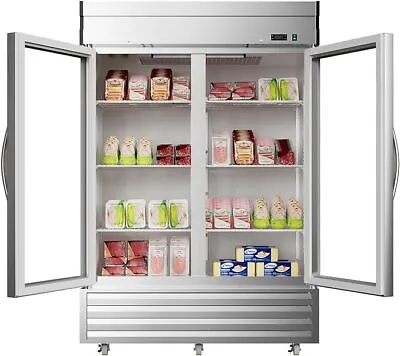 Commercial 2 Glass Doors Display Reach-In Refrigerator Merchandiser 49 Cu.ft • $1659