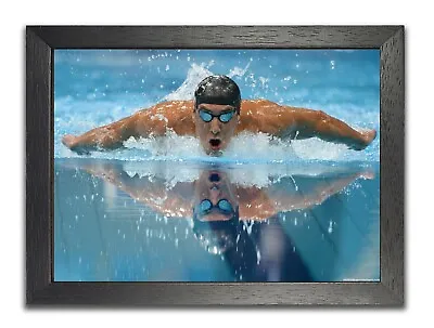 Michael Phelps American Swimmer Olympian Water Sport Picture Motivation Poster • £18.99