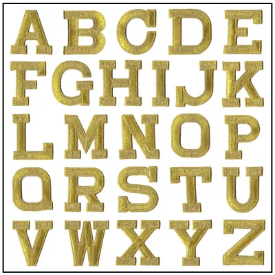 $24.99 • Buy Iron On Letter Patches Embroidered 2  Block Letters - 3 Colors - USA Seller!