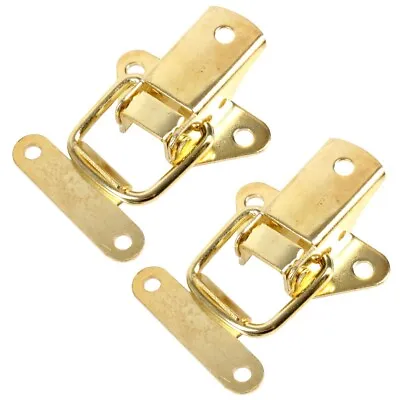 2 X BRASS TOGGLE CASE CATCH Boxes Chest Trunk Tool Box Suitcase Clasp Latch Lock • £5