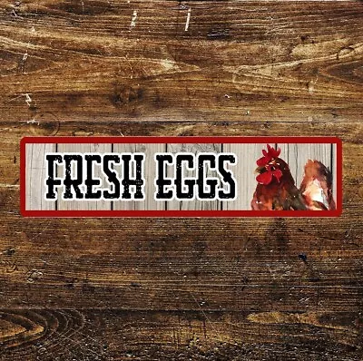 Farm Fresh Eggs Chicken Hen Metal Sign Plaque • £3.99