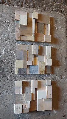 Wall Art Sculpture  Mid Century Modern Abstract Set 3 By Local Artist Lou  • $110.49